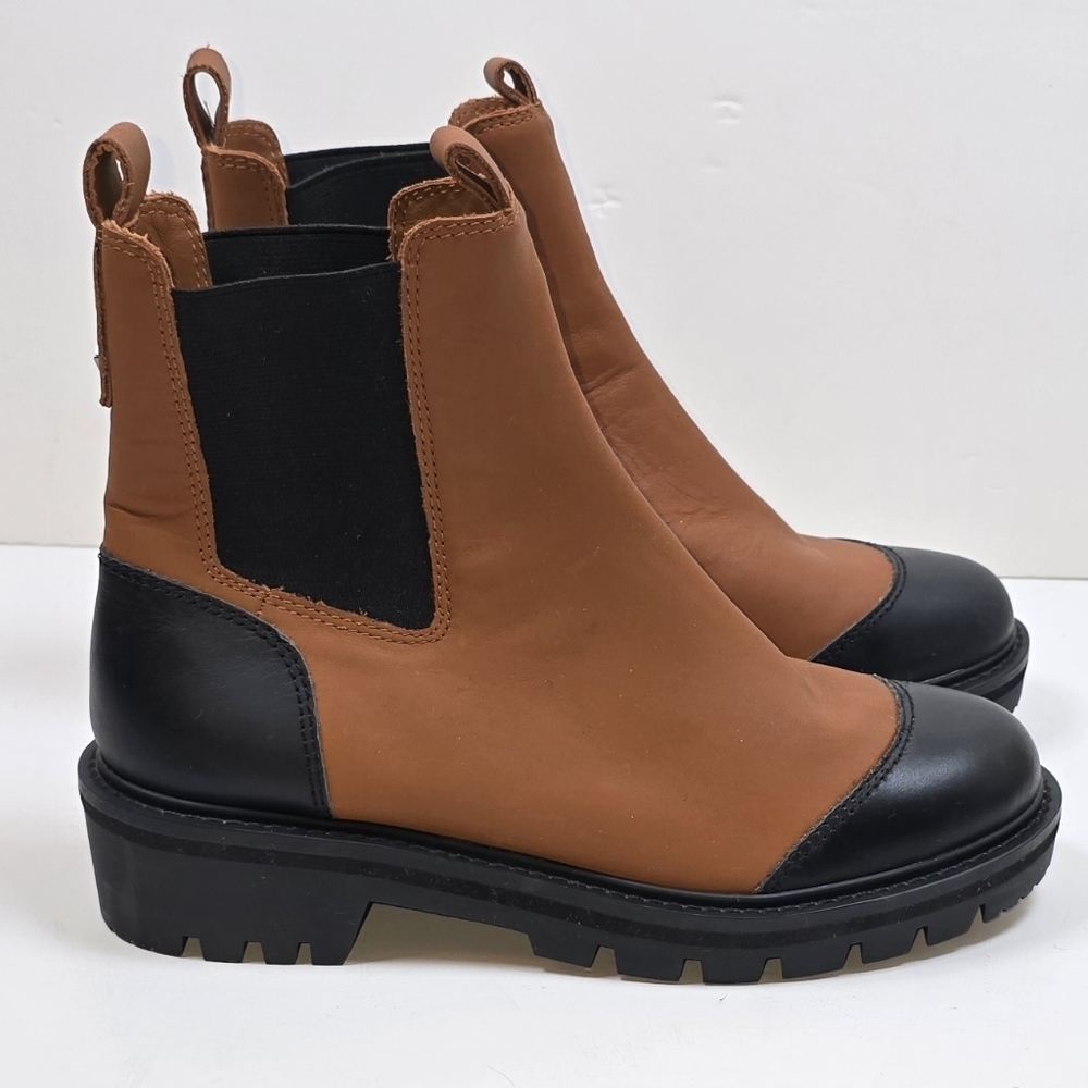 Antonio Melani Dalton Gore Leather Ankle Boots Weather Resistant Lug Sole Sz.6 - Picture 3 of 10
